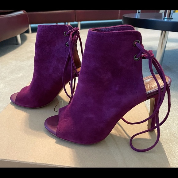 Joie Lexington Peep Toe Plum Bootie - Picture 3 of 9